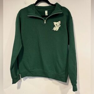 Pua‎ Moana Disney green quarter zip sweatshirt